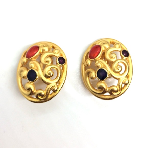 VINTAGE 80S ANNE KLEIN STATEMENT PARTY ORNATE OPENWORK SCROLL MOGUL RUNWAY - Picture 5 of 17